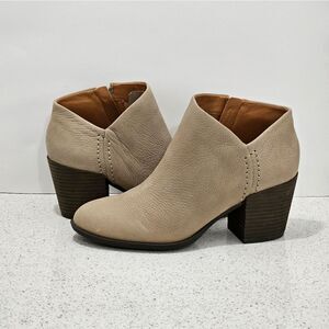 Lucky Brand booties, NWOT. Done in a taupe color. Size 8.5